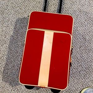Authentic Red Coach suitcase with wheels